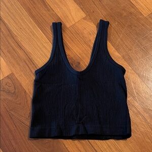 Urban Outfitters Black Ribbed Crop Top